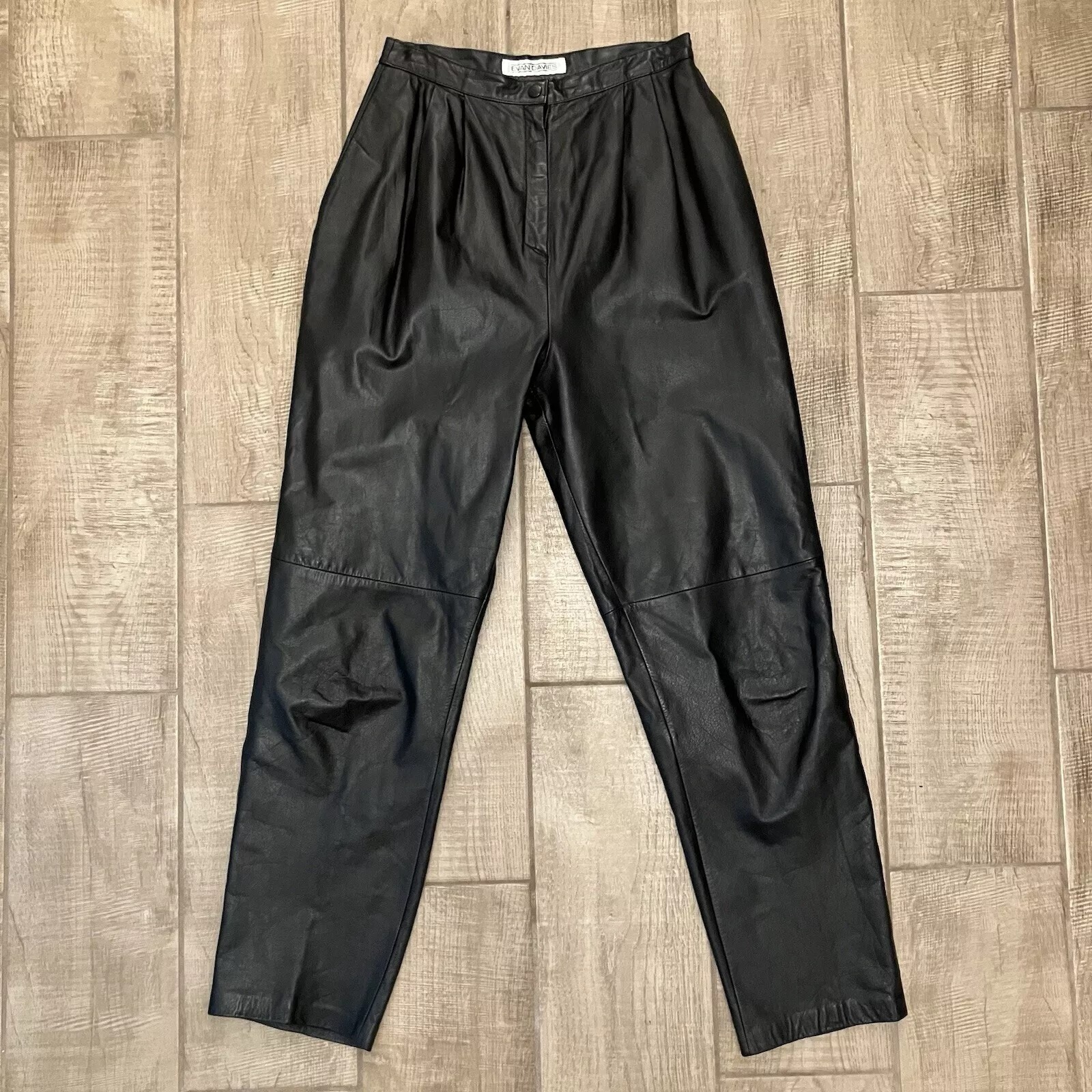 Vtg Evan Davies Pants 10 Leather Jeans High Waisted Lined Biker Moto Mob Wife